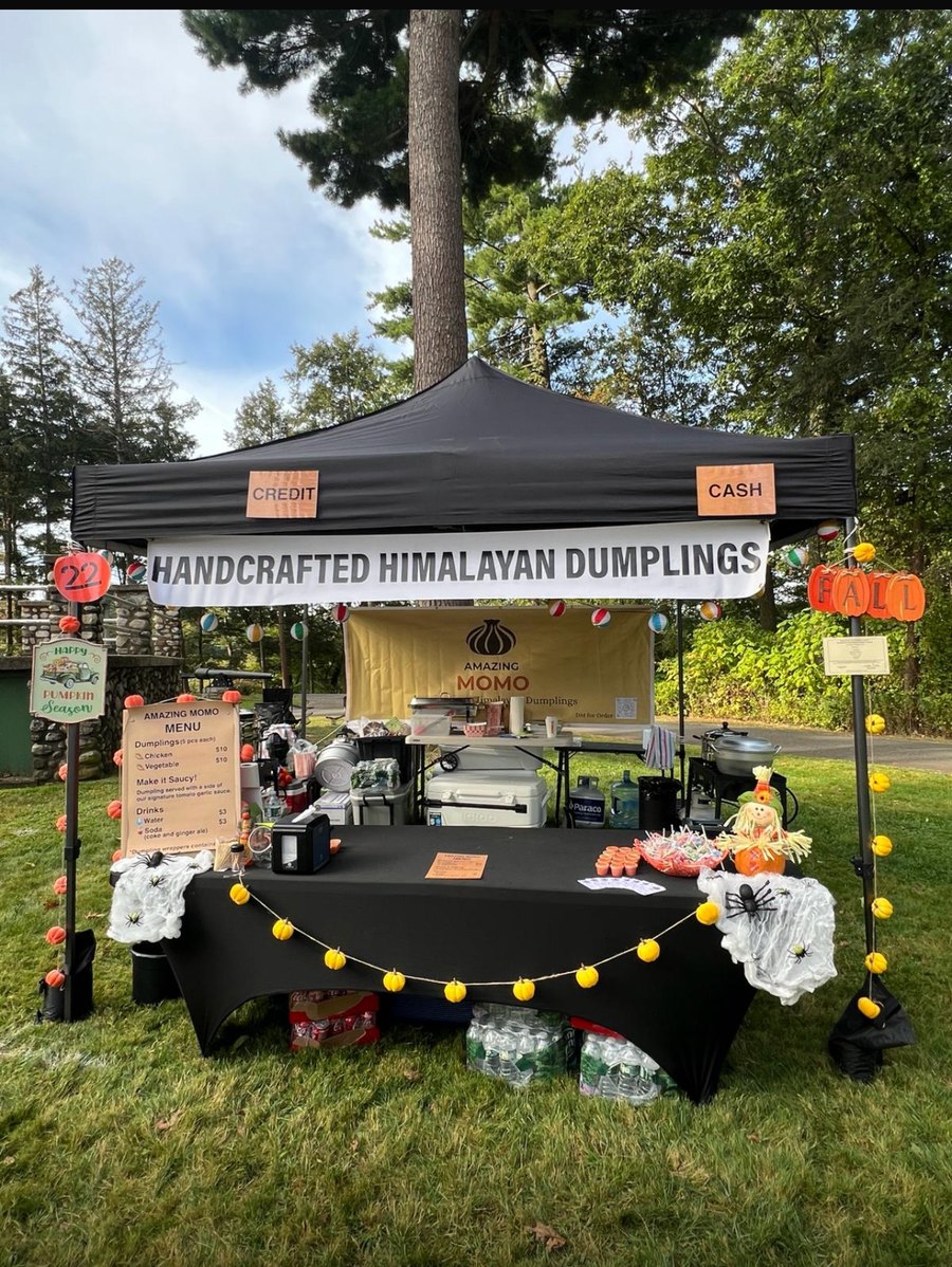 Amazing Momo market stall at a fall festival